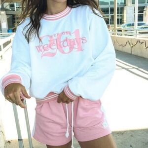Fun on Weekdays Pink Sweatshirt & Shorts SET NOWT